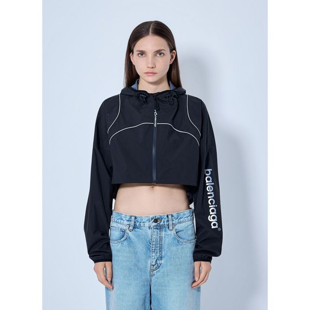 Balenciaga Women Cropped Hooded Jacket